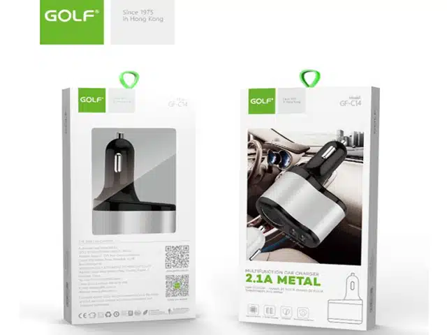 CHARGEUR TELEPHONE AUTO AVEC USB HUB GOLF SPACE 2.1A