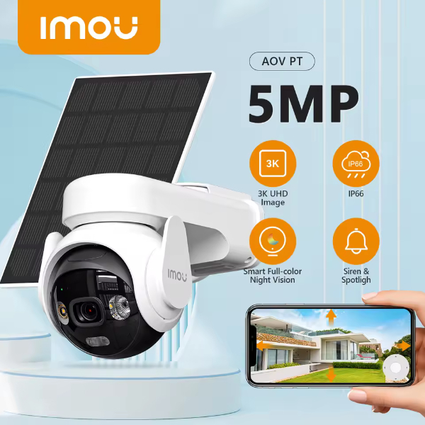 Imou - Caméra AOV PT 4G+Wi-Fi 3K (5MP)
