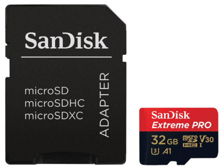 SanDisk Extreme Pro microSDHC UHS-I U3 V30 A1 32Gb + Adaptateur SD