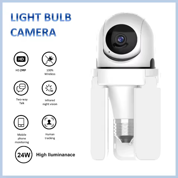 Ampoule LED pour éclairage de garage PTZ Smart Camera tout-en-un Lumiguardian