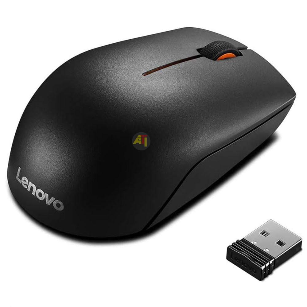 Souris compacte sans fil Lenovo 300, capteur optique 1000 DPI, nano USB sans fil 2,4 GHz, portée de 10
