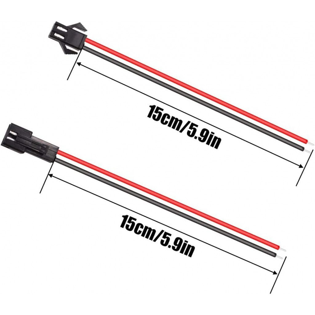 10 Pairs 24 AWG JST SM Plug 2Pin Male and Female Wire Connector Adapter Electrical Cable