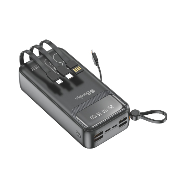 Power Bank 30000mAh Noir Avec 3 Sorties Cable